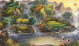 tranh treo tường phòng khách hợp mệnh kim