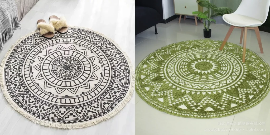 thảm trang trí với hoạ tiết trống đồng